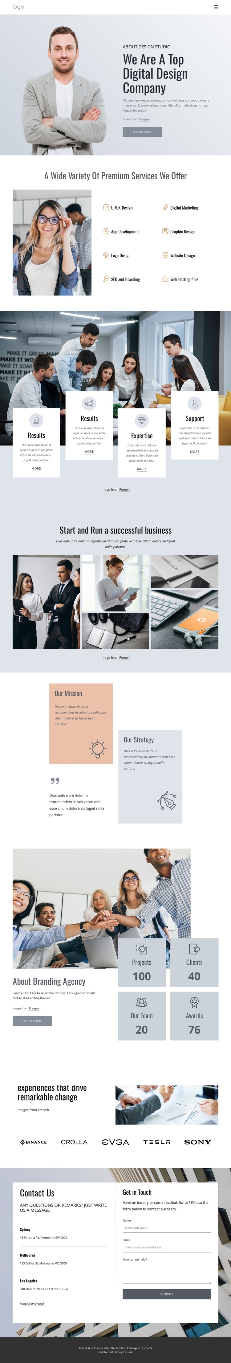 About web design studio One Page Template