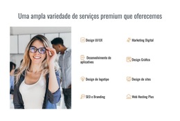 Modelo CSS Para Variedade Premium De Serviços Oferecidos