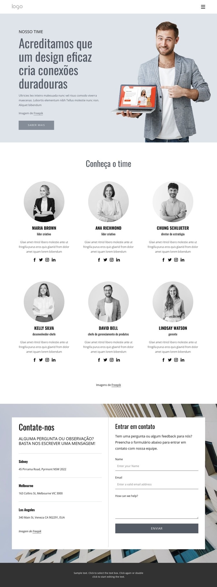 Especialistas em web design Landing Page