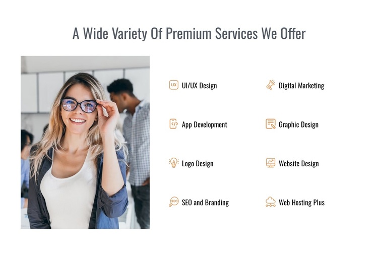 Premium variety of services offered Template