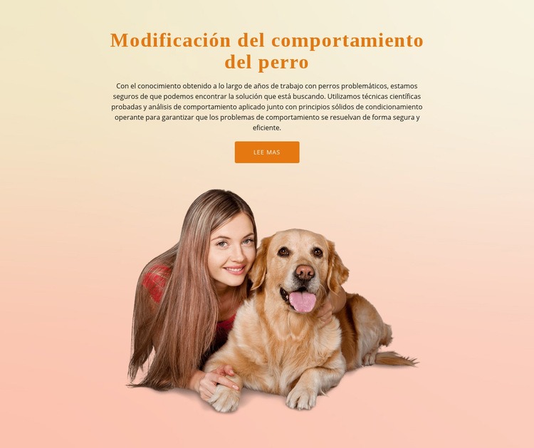 Entrenamiento de obediencia para perros Maqueta de sitio web