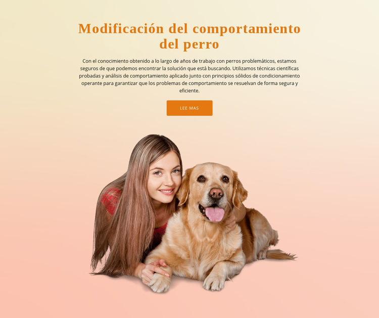 Entrenamiento de obediencia para perros Plantilla de sitio web