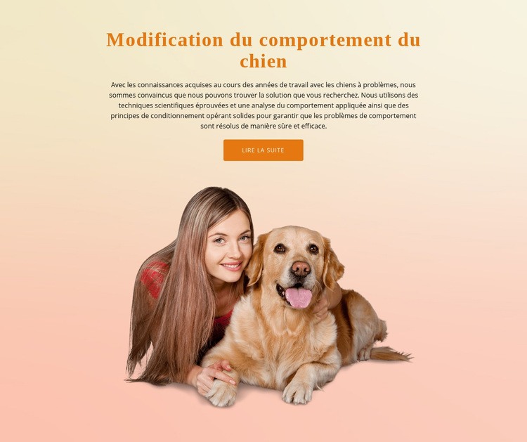 Formation d'obéissance de chien Maquette de site Web