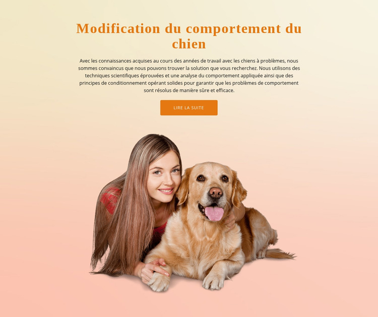 Formation d'obéissance de chien Modèle de site Web