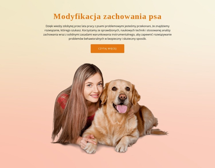 Trening posłuszeństwa psa Makieta strony internetowej