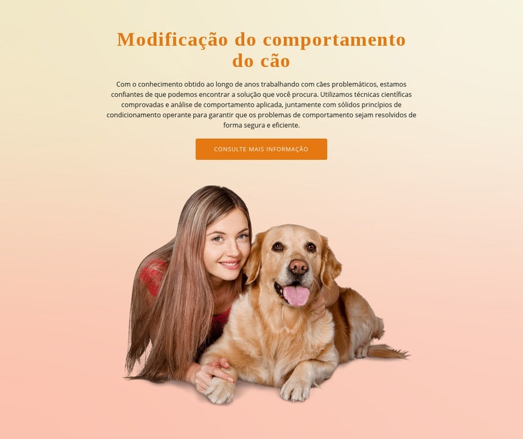 Treinamento de obediência de cães Design do site