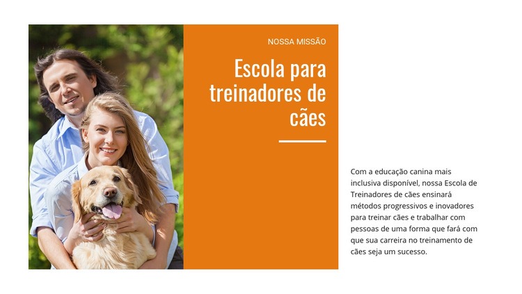 Nossa escola de treinamento de cães Design do site