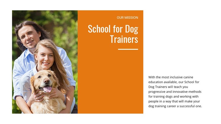 Vår hundträningsskola Html webbplatsbyggare