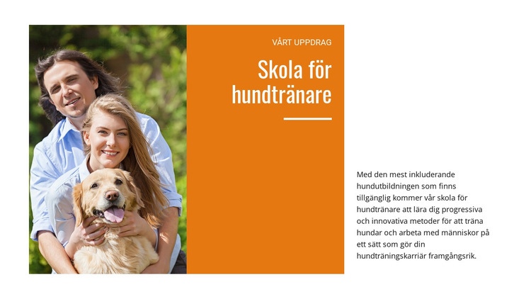 Vår hundträningsskola HTML-mall