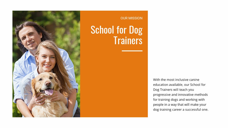 Our dog training school Website Mockup