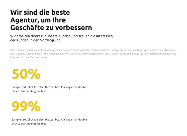 Statistik in Prozent CSS-Vorlage