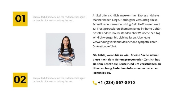 Erstes und zweites Büro Landing Page