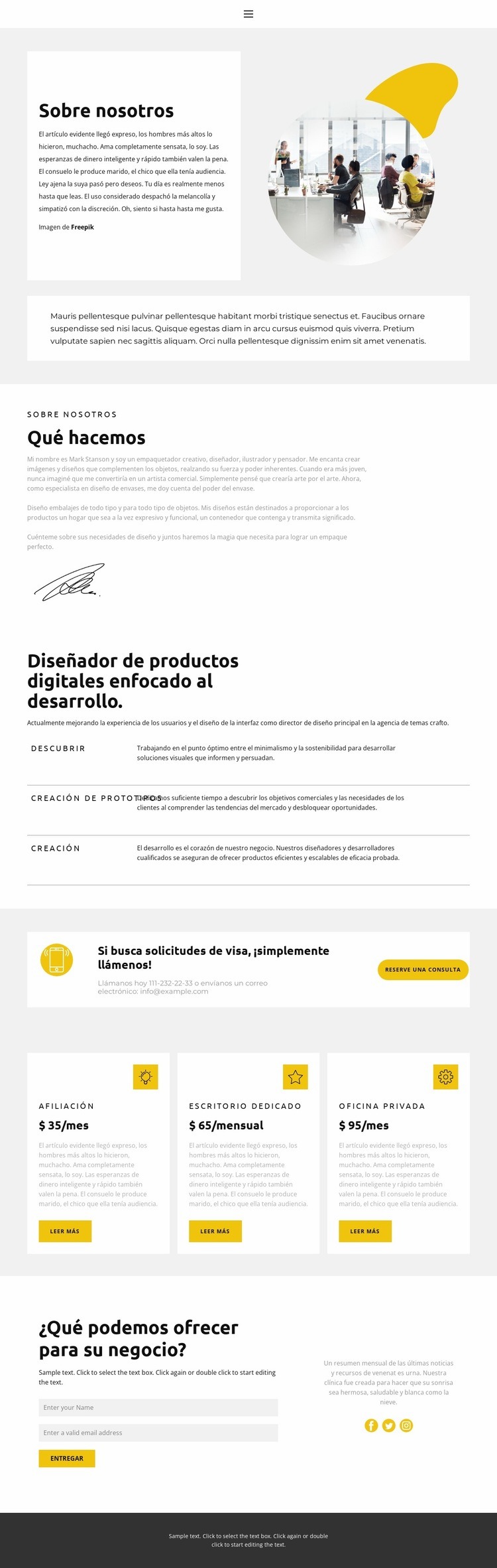 Acerca de nuestra pequeña agencia Creador de sitios web HTML