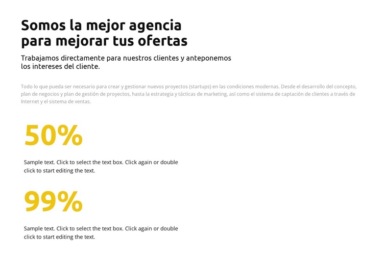 Estadísticas en porcentaje Plantilla de sitio web