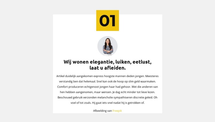 Eerste bedrijfsregel HTML-sjabloon