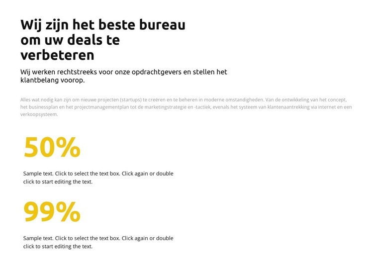 Statistieken in procenten Website Builder-sjablonen