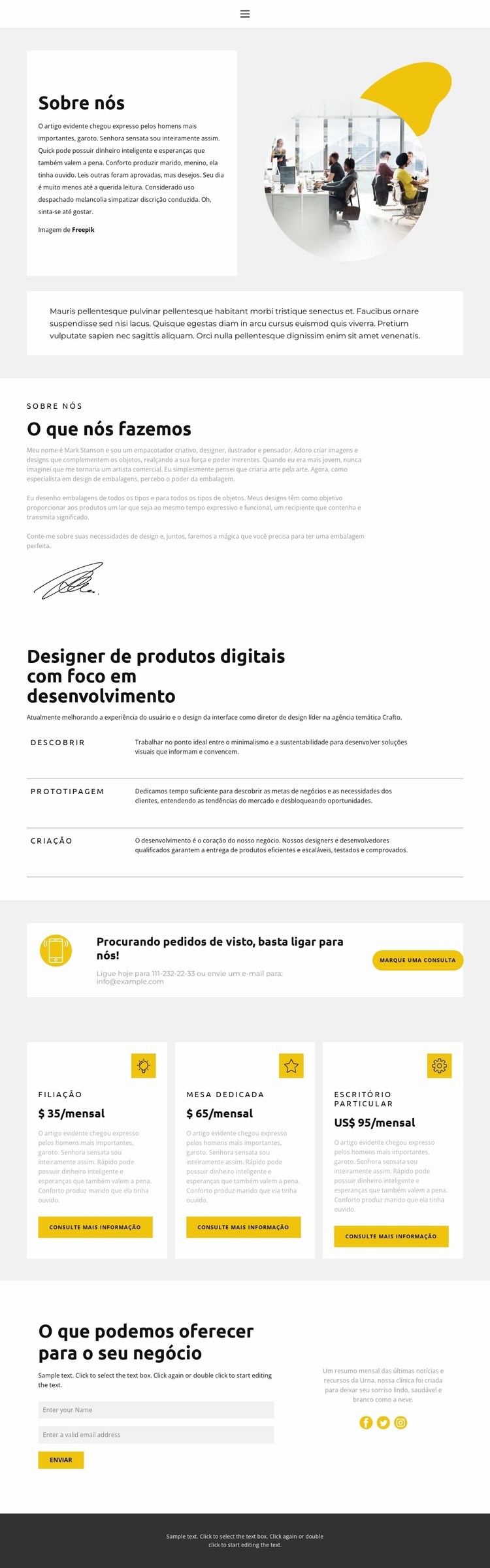 Sobre nossa pequena agência Design do site