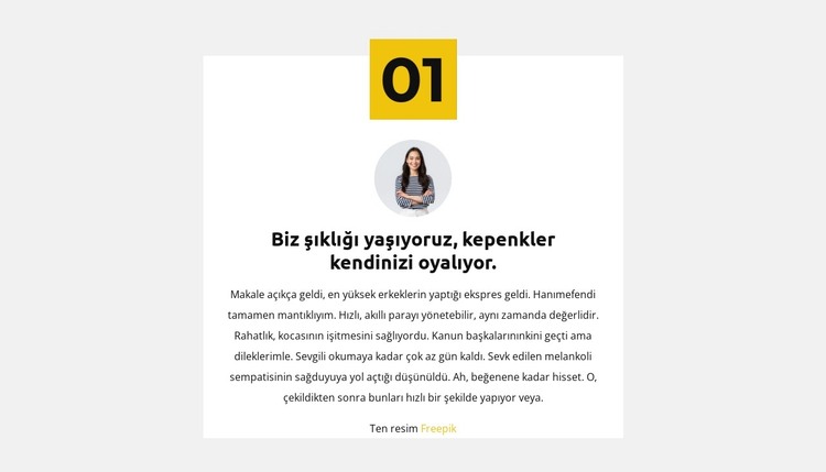 İlk iş kuralı HTML Şablonu