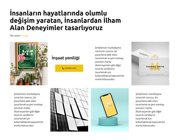 Sıfırdan tasarım geliştirme HTML5 Şablonu