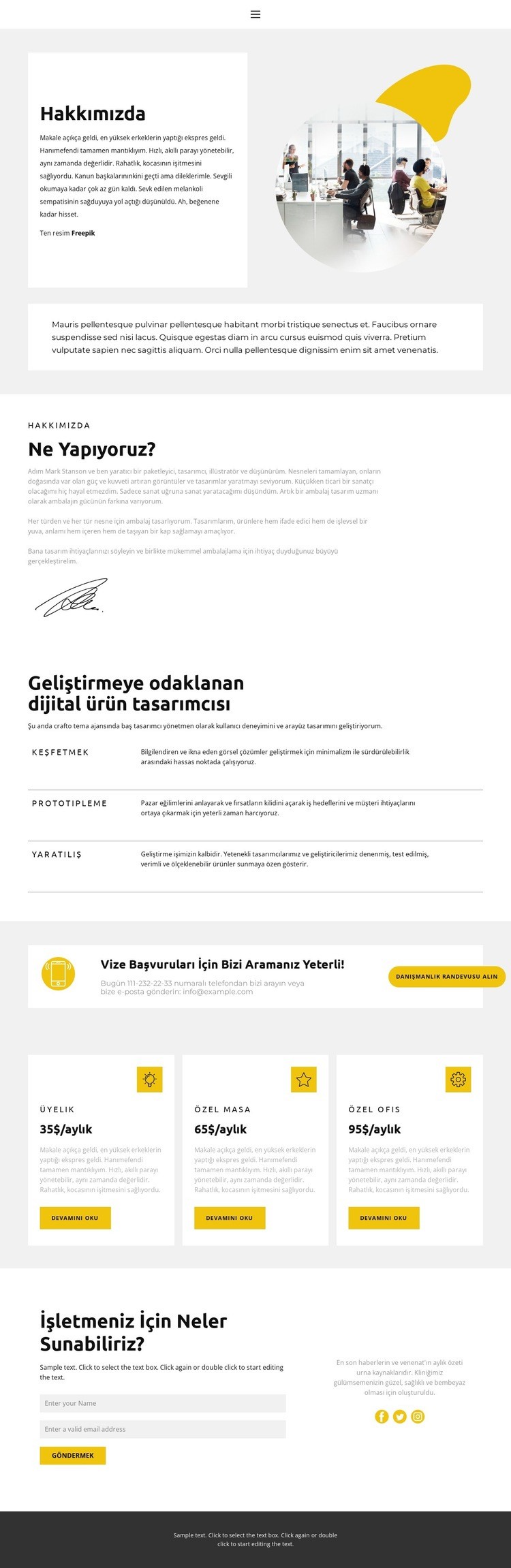 Küçük ajansımız hakkında Web Sitesi Mockup'ı