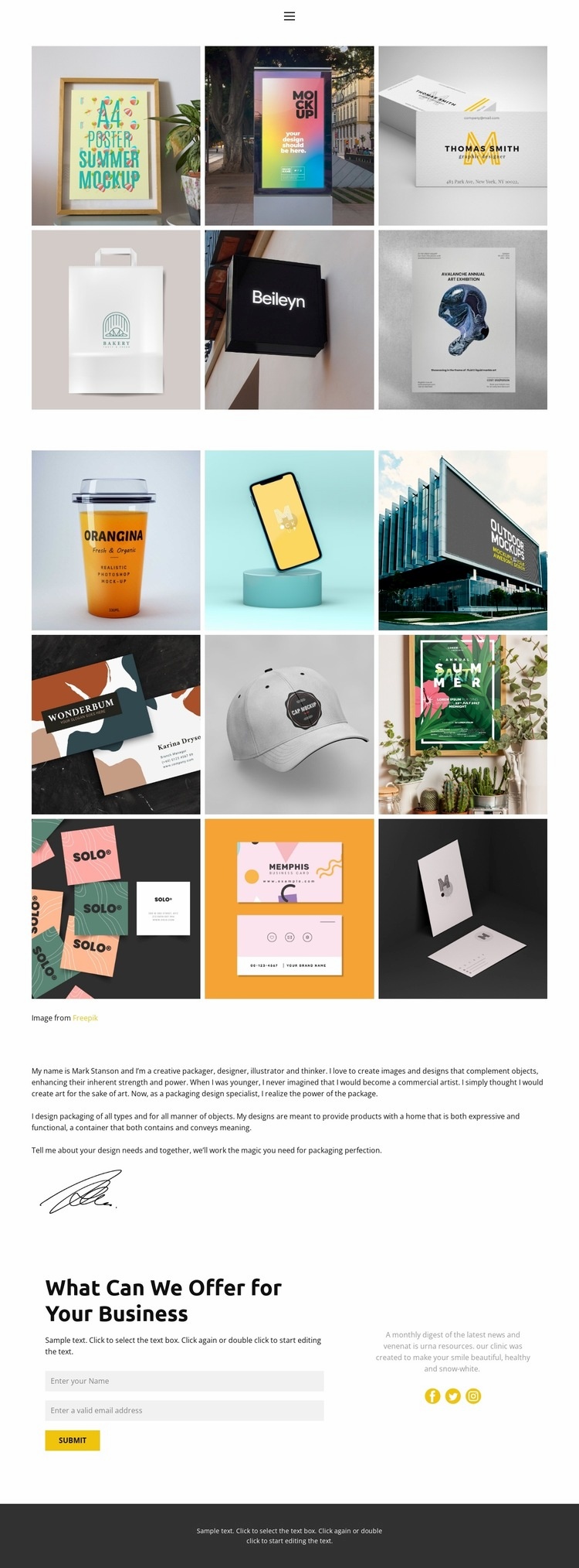 Gallery with the best projects Wix Template Alternative