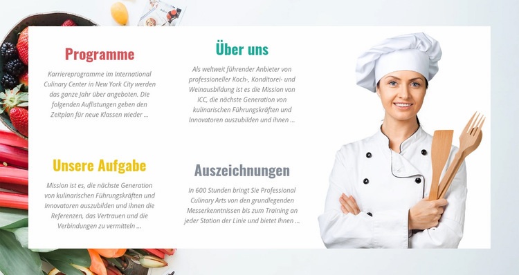 Ausgebildeter professioneller Koch Website design