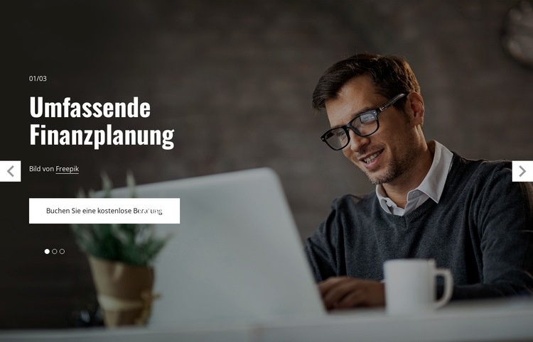 Umfassende Finanzplanung Website design