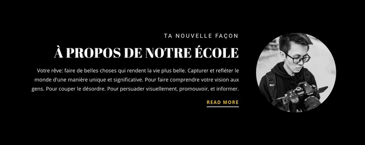 Informations sur l'école Modèle de site Web