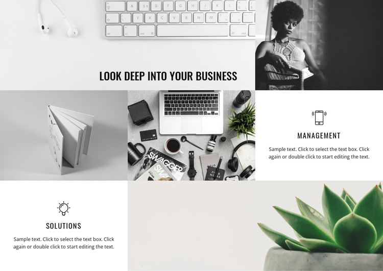 Look deep into business One Page Template