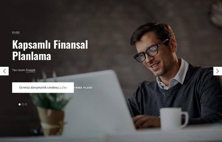 Kapsamlı finansal planlama HTML Şablonu