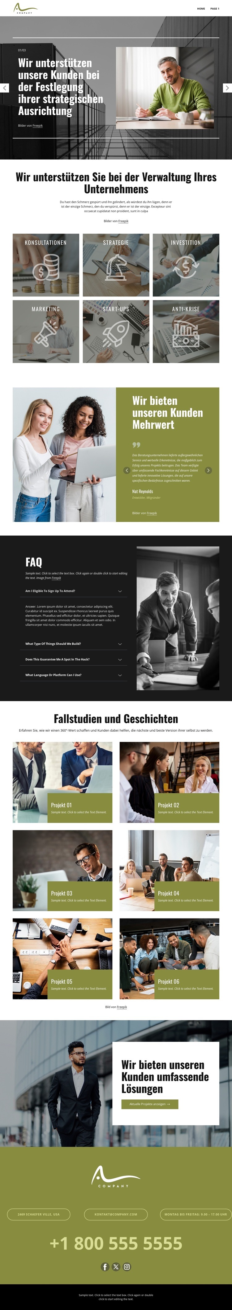 Strategische Beratung für Wachstum Website design