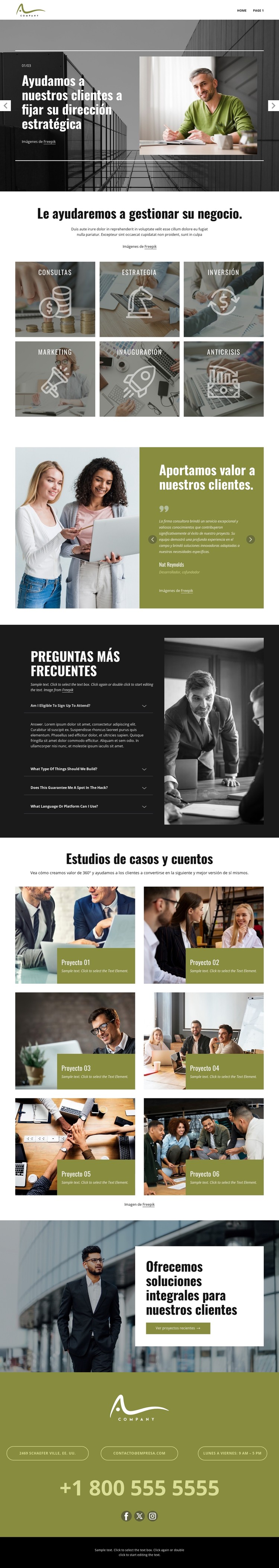 Asesoramiento estratégico para el crecimiento. Plantilla CSS