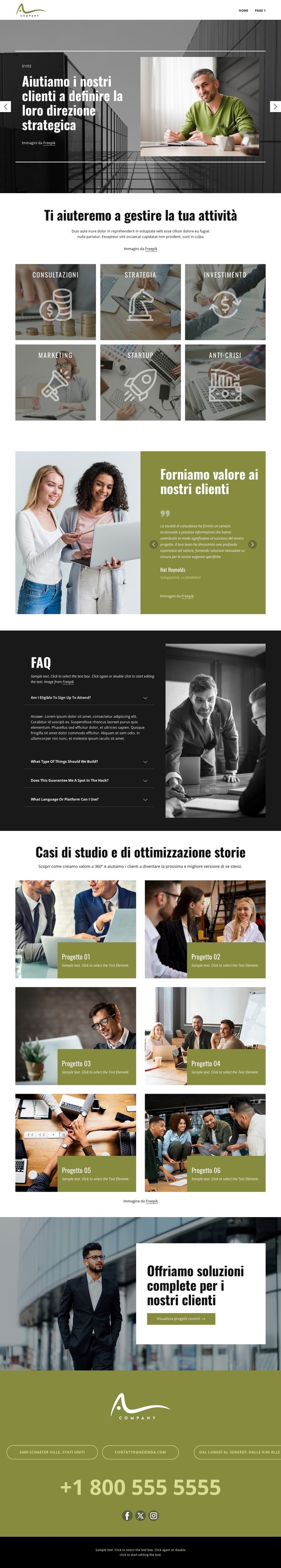 Consulenza strategica per la crescita Mockup del sito web