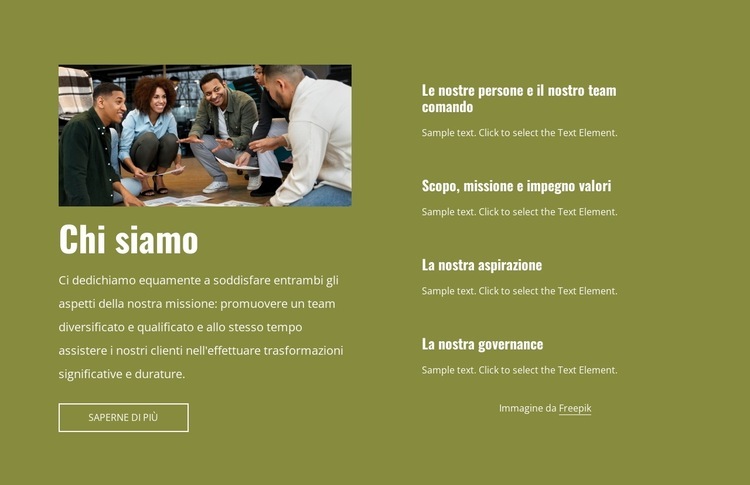 Scopri di più su di noi Modello HTML5
