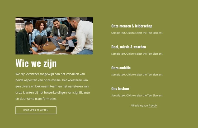 Leer meer over ons Html Website Builder