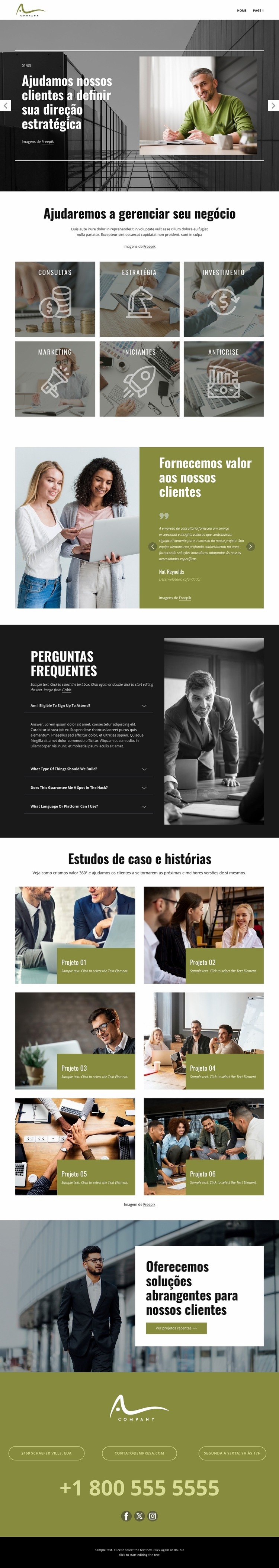 Assessoria estratégica para o crescimento Design do site