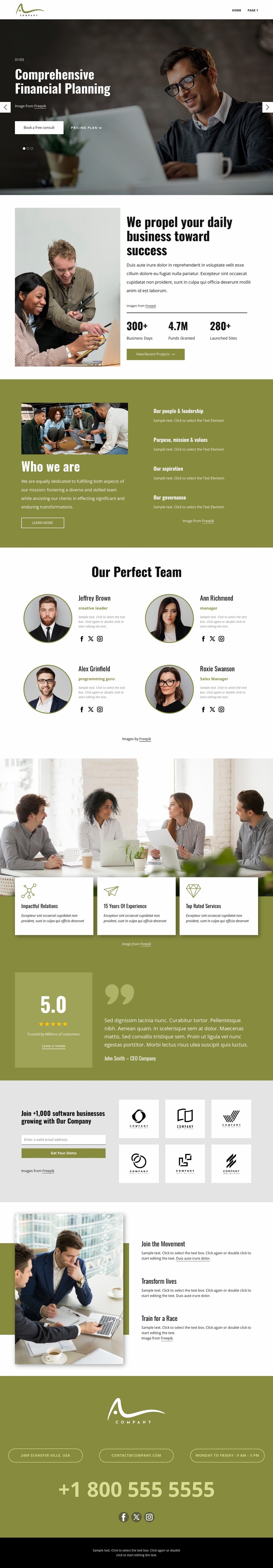Strategic consulting solutions Website Mockup