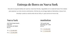 Contactos De Entrega De Flores: Plantilla De Una Página Para Cualquier Dispositivo