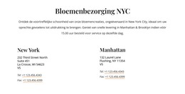 Pagina-HTML Voor Contacten Voor Bloemenbezorging