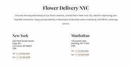 Free Website Builder For Flower Delivery Contacts