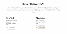 Page HTML For Flower Delivery Contacts