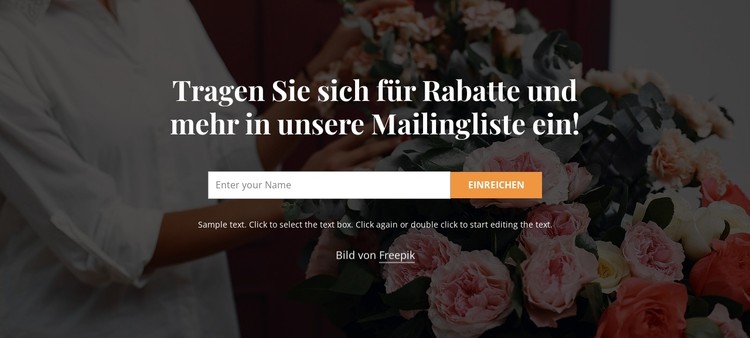 Tragen Sie sich in unsere Mailingliste ein CSS-Vorlage