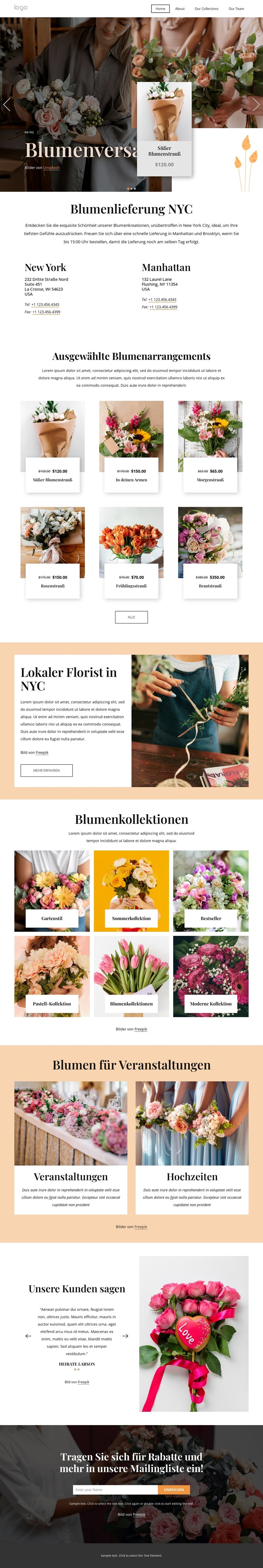 Blumenlieferung NYC CSS-Vorlage