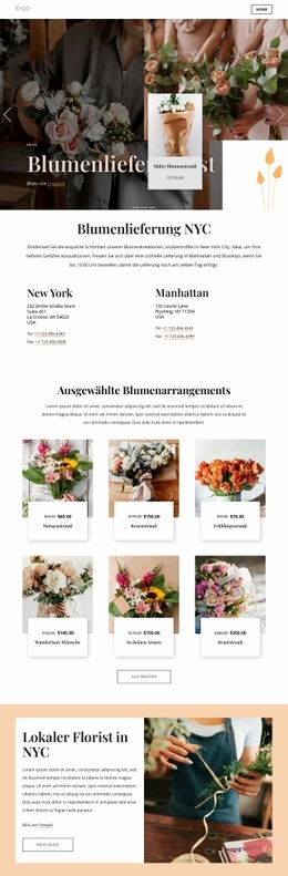 Blumenlieferung NYC - Drag And Drop HTML Builder