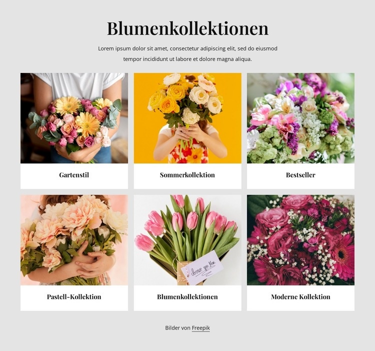 Frische Blumen HTML Website Builder