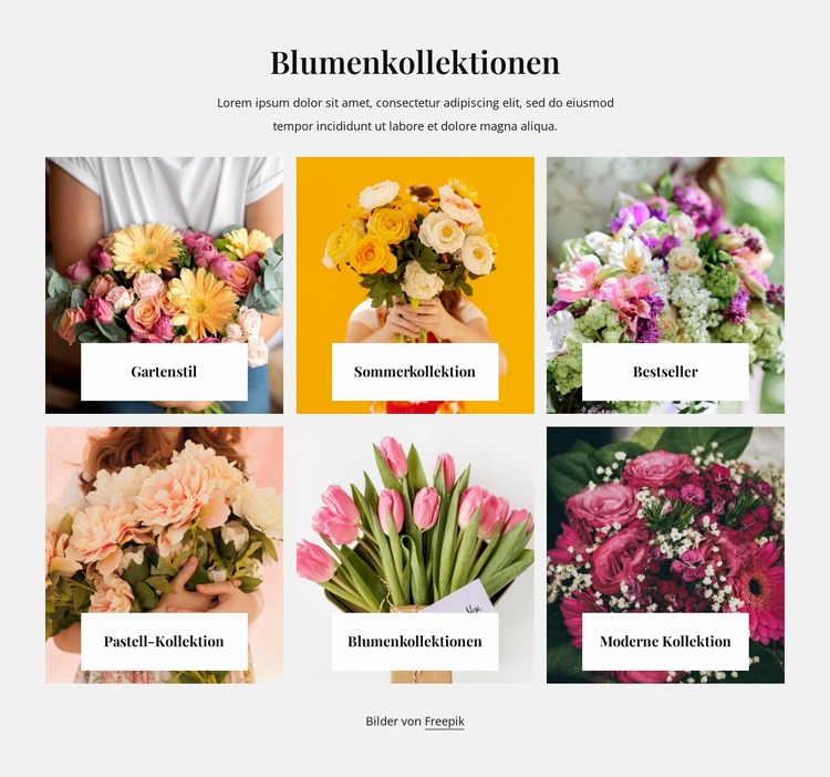 Blumenkollektionen Joomla Vorlage
