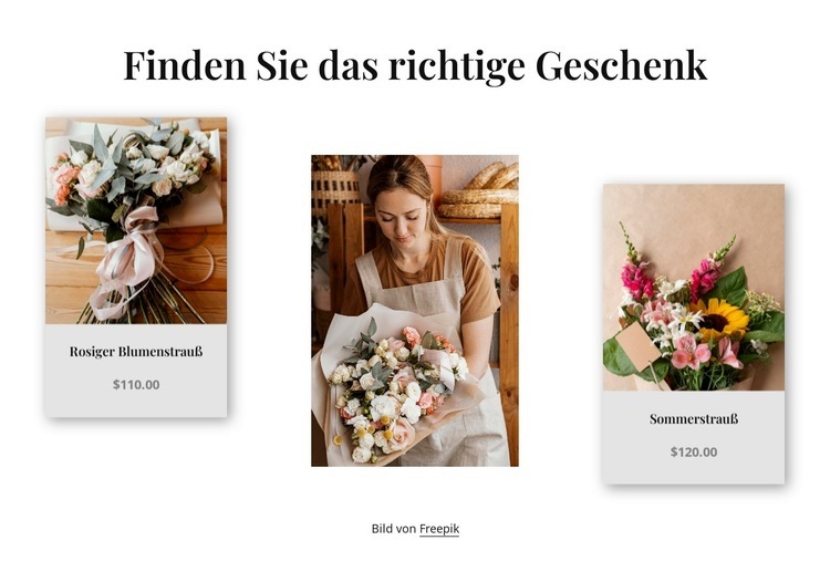 Luxuriöse Blumenkollektionen Website design