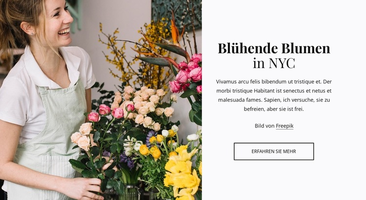 Pflanzen- und Blumenlieferung Website-Vorlage