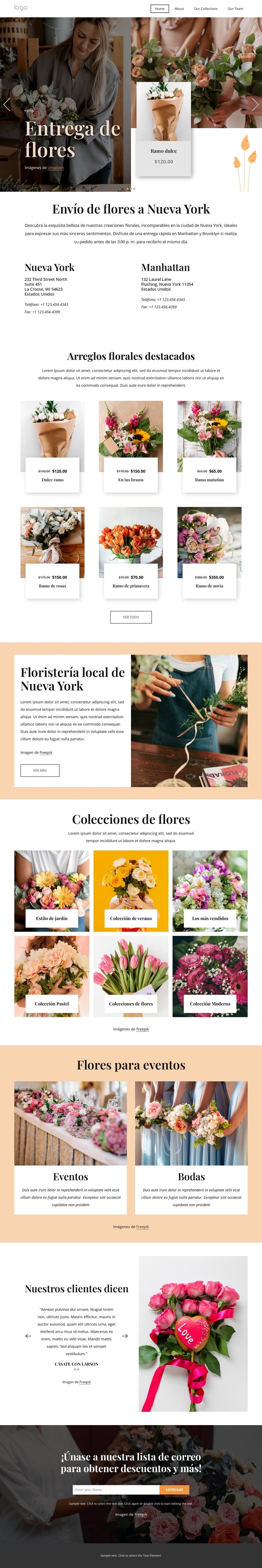 Entrega de flores en Nueva York Plantilla CSS