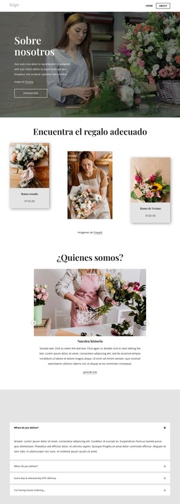 Entrega De Flores El Mismo Día: Plantilla De Página HTML